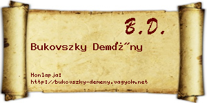 Bukovszky Demény névjegykártya